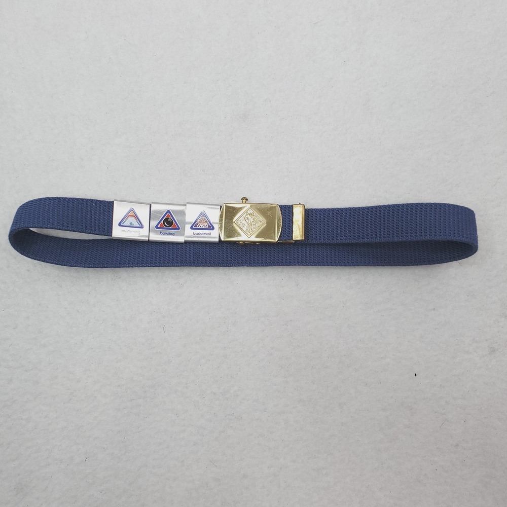 Boy Scouts Of America Belt Boys One Size Blue Web Brass‎ Buckle Cub Scout